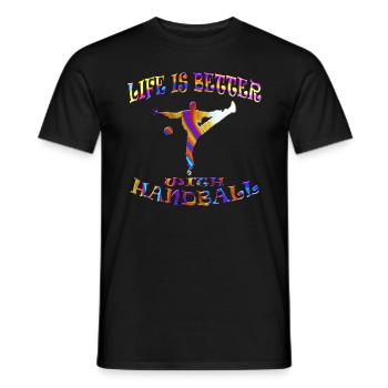 handball - Men's T-Shirt - black - Front - AI Model Male 178 light (178cm)
