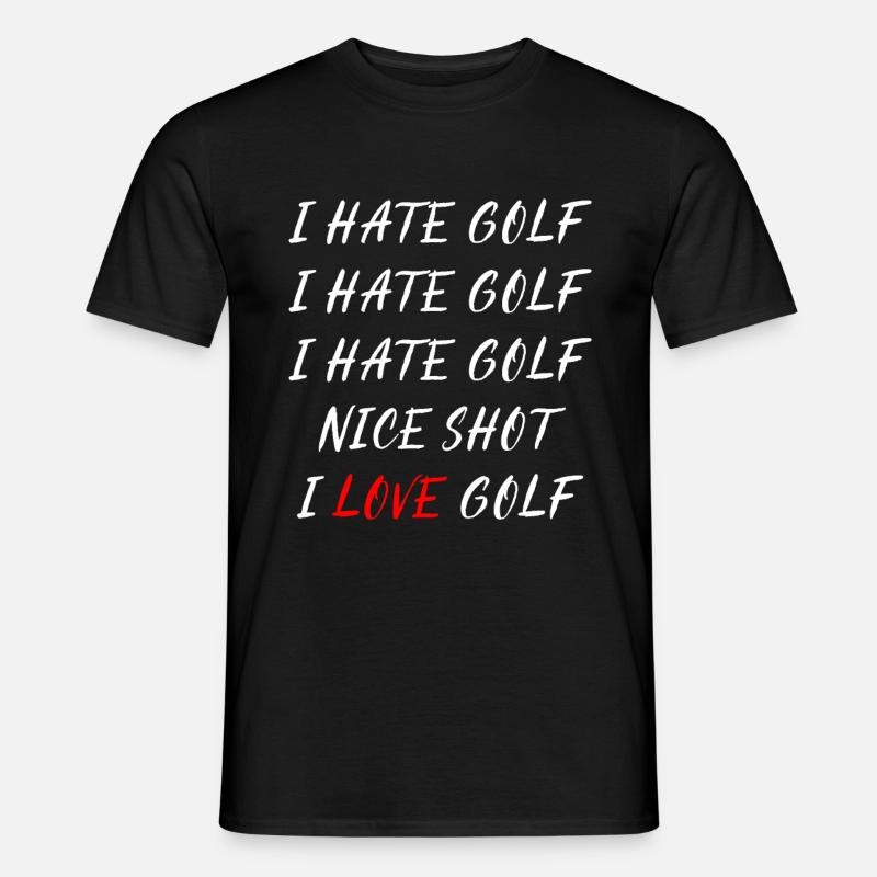 I hate golf - I love golf - Männer T-Shirt - Schwarz