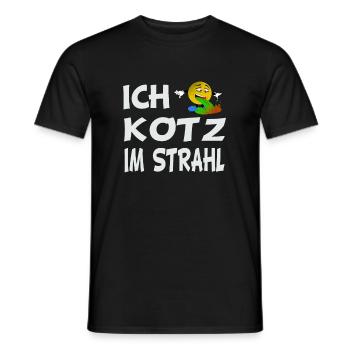 Ich kotz im Strahl Launig Genervt schlechte Laune - Männer T-Shirt - Schwarz - Vorne - AI Model Male 178 light (178cm)