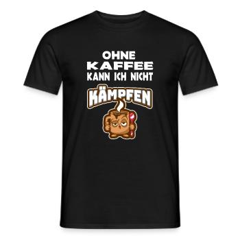 Ohne Kaffee kann ich nicht kämpfen Kaffeetrinker - Männer T-Shirt - Schwarz - Vorne - AI Model Male 178 light (178cm)