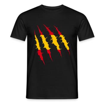 Espagne drapeau de griffe pays drapeau de l’équipe fan - T-shirt homme - noir - Devant - AI Model Male 178 light (178cm)