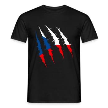 Tschechien Flagge Krallenspur Länder Fahne Team Fa - Männer T-Shirt - Schwarz - Vorne - AI Model Male 178 light (178cm)