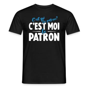 C'est Qui Le Patron C'est Moi Le Patron - T-shirt homme - noir - Devant - AI Model Male 178 light (178cm)