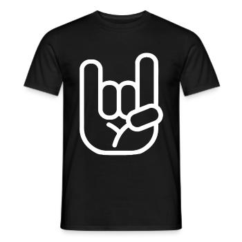 Rock Punk Metal Hand Symbol - Männer T-Shirt - Schwarz - Vorne - AI Model Male 178 light (178cm)