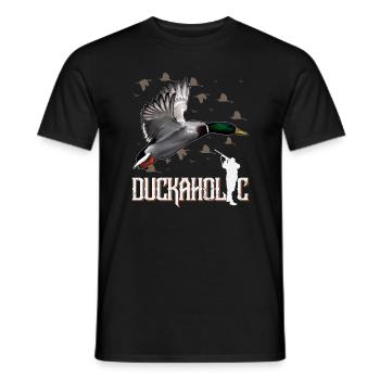 Duckaholic Bird Hunting Duck Hunter Outdoor - Men's T-Shirt - black - Front - AI Model Male 178 light (178cm)