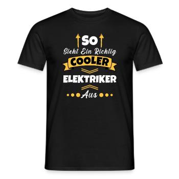 So Sieht Ein Richtig Cooler Elektriker aus - Männer T-Shirt - Schwarz - Vorne - AI Model Male 178 light (178cm)