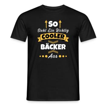 So Sieht Ein Richtig Cooler Bäcker aus Bäckerei - Männer T-Shirt - Schwarz - Vorne - AI Model Male 178 light (178cm)