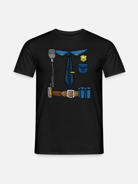 Polizei Polizist Kostum Fasching Karneval - Männer T-Shirt - Schwarz