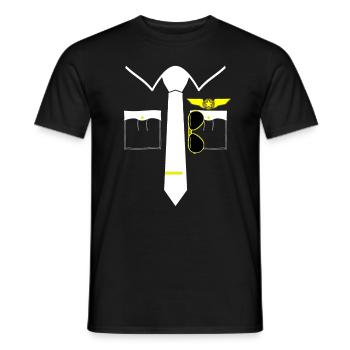 Piloten Kostüm Fliegerbrille Fasching Karneval - Männer T-Shirt - Schwarz - Vorne - AI Model Male 178 light (178cm)