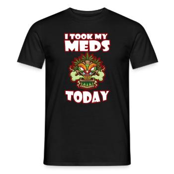 J’ai pris mes médicaments aujourd’hui - T-shirt homme - noir - Devant - AI Model Male 178 light (178cm)