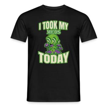 J’ai pris mes médicaments aujourd’hui - T-shirt homme - noir - Devant - AI Model Male 178 light (178cm)
