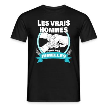 Papa De Jumelles Cadeau Naissance Jumelles - T-shirt homme - noir - Devant - AI Model Male 178 light (178cm)