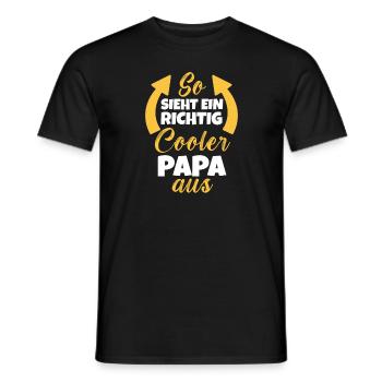 So Sieht Ein Richtig Cooler Papa aus Dad Vatertag - Men's T-Shirt - black - Front - AI Model Male 178 light (178cm)