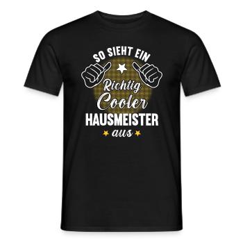 So Sieht Ein Richtig Cooler Hausmeister aus - Männer T-Shirt - Schwarz - Vorne - AI Model Male 178 light (178cm)