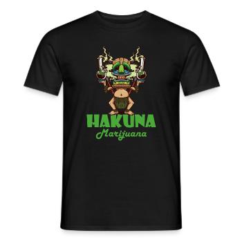 Hakuna Marijuana Funny Weed Smoking Pothead THC - Männer T-Shirt - Schwarz - Vorne - AI Model Male 178 light (178cm)