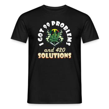 J’ai eu 99 problèmes et 420 solutions Cannabis Weed - T-shirt homme - noir - Devant - AI Model Male 178 light (178cm)