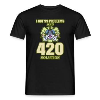 J’ai eu 99 problèmes et 420 solutions Cannabis Weed - T-shirt homme - noir - Devant - AI Model Male 178 light (178cm)
