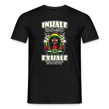 Inhaler la bonne merde expirer la connerie 420 Weed - T-shirt homme - noir - Devant - AI Model Male 178 light (178cm)
