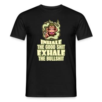 Inhaler la bonne merde expirer la connerie 420 Weed - T-shirt homme - noir - Devant - AI Model Male 178 light (178cm)