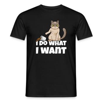 I Do What I Want Funny Cat Coffee Sarcasm - Männer T-Shirt - Schwarz - Vorne - AI Model Male 178 light (178cm)