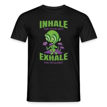 Inhaler la bonne merde expirer la connerie 420 Weed - T-shirt homme - noir - Devant - AI Model Male 178 light (178cm)