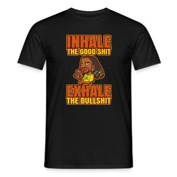 Inhaler la bonne merde expirer la connerie 420 Weed - T-shirt homme - noir - Devant - AI Model Male 178 light (178cm)