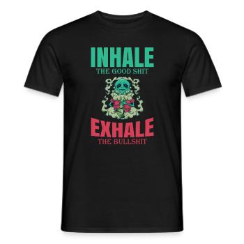 Inhaler la bonne merde expirer la connerie 420 Weed - T-shirt homme - noir - Devant - AI Model Male 178 light (178cm)