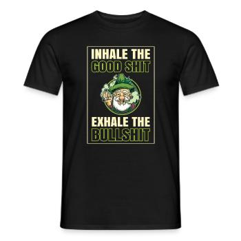Inhaler la bonne merde expirer la connerie 420 Weed - T-shirt homme - noir - Devant - AI Model Male 178 light (178cm)