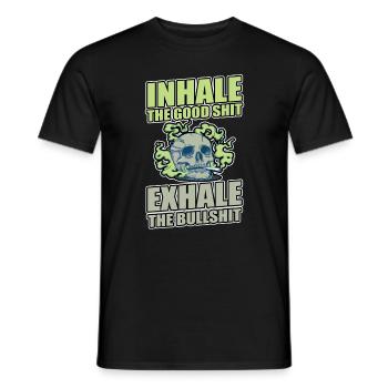 Inhaler la bonne merde expirer la connerie 420 Weed - T-shirt homme - noir - Devant - AI Model Male 178 light (178cm)