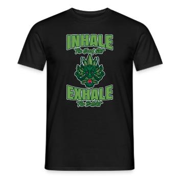 Inhaler la bonne merde expirer la connerie 420 Weed - T-shirt homme - noir - Devant - AI Model Male 178 light (178cm)