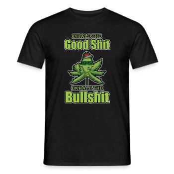 Inhaler la bonne merde expirer la connerie 420 Weed - T-shirt homme - noir - Devant - AI Model Male 178 light (178cm)