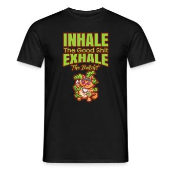 Inhaler la bonne merde expirer la connerie 420 Weed - T-shirt homme - noir - Devant - AI Model Male 178 light (178cm)