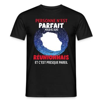 Réunionnais Parfait Idée Cadeau Homme la Réunion - T-shirt homme - noir - Devant - AI Model Male 178 light (178cm)