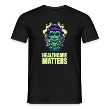 Healthcare Matters Cannabis Lover THC Medical Weed - Men's T-Shirt - black - Front - AI Model Male 178 light (178cm)