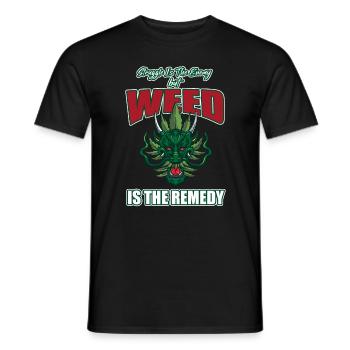 La lutte est l’ennemi, mais l’herbe est le remède - T-shirt homme - noir - Devant - AI Model Male 178 light (178cm)