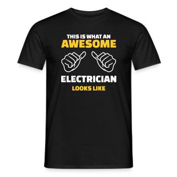 This Is What An Awesome Electrician Looks Like - Männer T-Shirt - Schwarz - Vorne - AI Model Male 178 light (178cm)