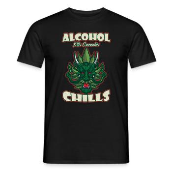 Alcohol Kills Cannabis Chills Weed Smoking Pothead - Männer T-Shirt - Schwarz - Vorne - AI Model Male 178 light (178cm)