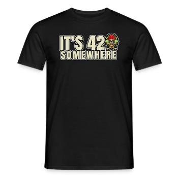 It's 420 Somewhere Cannabis Weed Smoking THC Ganja - Men's T-Shirt - black - Front - AI Model Male 178 light (178cm)