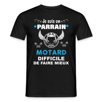 Parrain Motard Parfait - T-shirt homme - noir - Devant - AI Model Male 178 light (178cm)