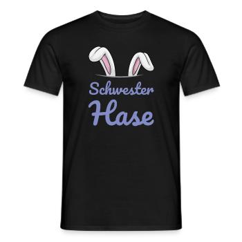 Schwester Hase Ostern Familienoutfit Osterhase - Männer T-Shirt - Schwarz - Vorne - AI Model Male 178 light (178cm)