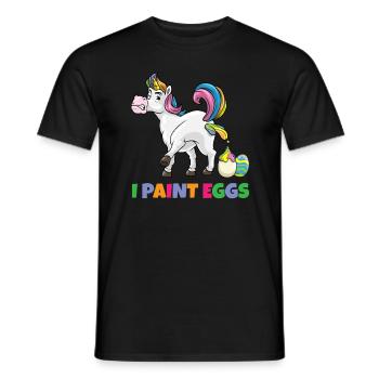I Paint Eggs Funny Easter Unicorn Easter Eggs - Men's T-Shirt - black - Front - AI Model Male 178 light (178cm)