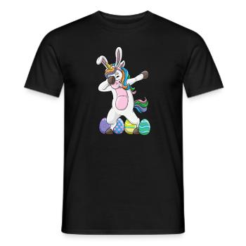 Dabbing Unicorn Easter Rabbit Dab Dance Easter Egg - Men's T-Shirt - black - Front - AI Model Male 178 light (178cm)