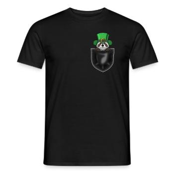 Drôle de raton laveur St. Patrick’s Party Gift - T-shirt homme - noir - Devant - AI Model Male 178 light (178cm)