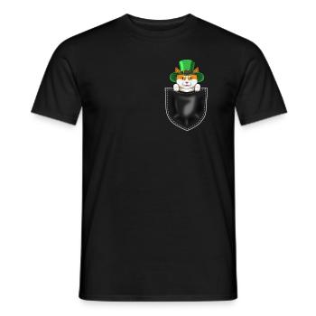 Funny Cats Cadeau de fête de la Saint-Patrick - T-shirt homme - noir - Devant - AI Model Male 178 light (178cm)
