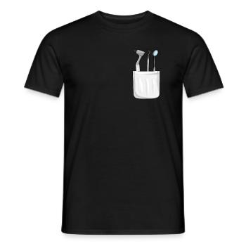 Zahnarzt T-Shirt Mit Brusttasche Zahnmedizin - Männer T-Shirt - Schwarz - Vorne - AI Model Male 178 light (178cm)