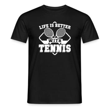 Life Is Better With Tennis Tennisspieler Geschenk - Männer T-Shirt - Schwarz - Vorne - AI Model Male 178 light (178cm)