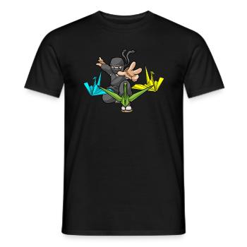 Origami Japan Papier Falten Polygon Ninja - Männer T-Shirt - Schwarz - Vorne - AI Model Male 178 light (178cm)
