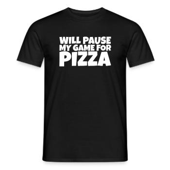 Gamer Gaming Nerd Pizza Lover Gift - Männer T-Shirt - Schwarz - Vorne - AI Model Male 178 light (178cm)