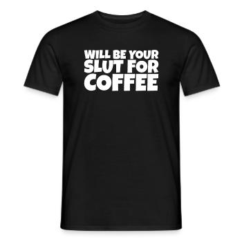 Adulte Humour Ironique Perv Café Amoureux Cadeau - T-shirt homme - noir - Devant - AI Model Male 178 light (178cm)