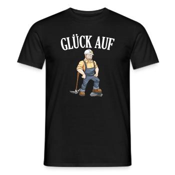Glück Auf Bergbau Tagebau Bergarbeiter Geschenk - Männer T-Shirt - Schwarz - Vorne - AI Model Male 178 light (178cm)